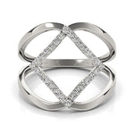 14K White Gold Interlaced Design Diamond Ring (1/5 ct. tw.)