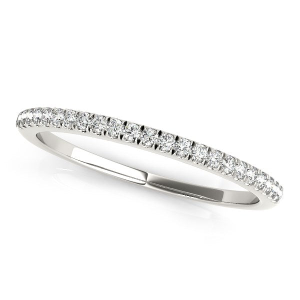 14K White Gold Classic Pave Set Diamond Wedding Band (1/8 ct. tw.)