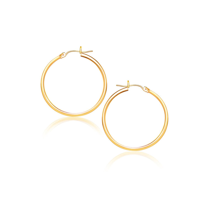 10K Yellow Gold Polished Hoop Earrings (40 mm)