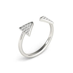 14K White Gold Diamond Arrowhead Open Ring (1/5 ct. tw.)