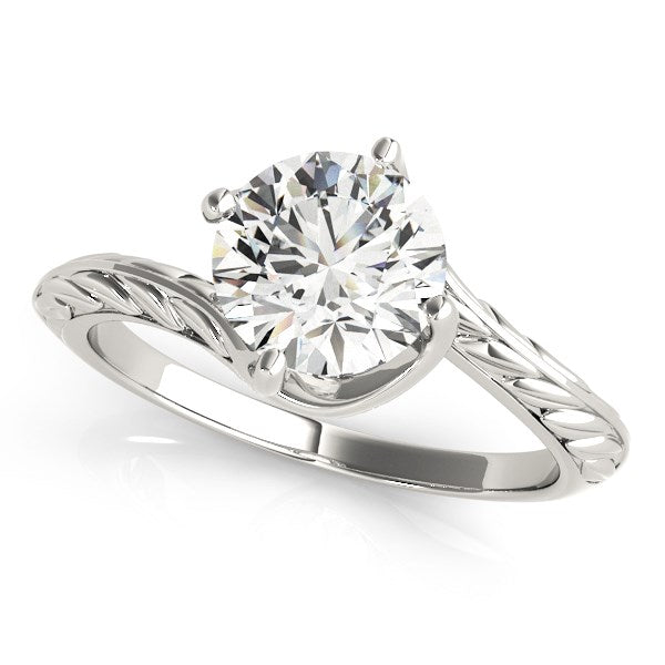 14K White Gold Bypass Round Solitaire Diamond Engagement Ring (1 ct. tw.)