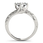 14K White Gold Bypass Round Solitaire Diamond Engagement Ring (1 ct. tw.)