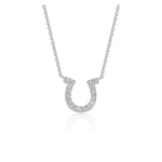 14K White Gold Horseshoe Design Diamond Pendant