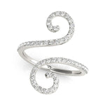 14K White Gold Diamond Open Flourish Style Ring (1/2 ct. tw.)