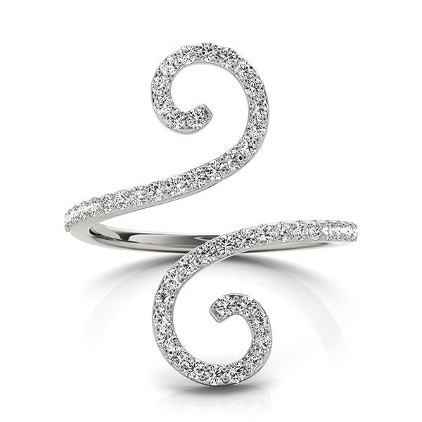 14K White Gold Diamond Open Flourish Style Ring (1/2 ct. tw.)