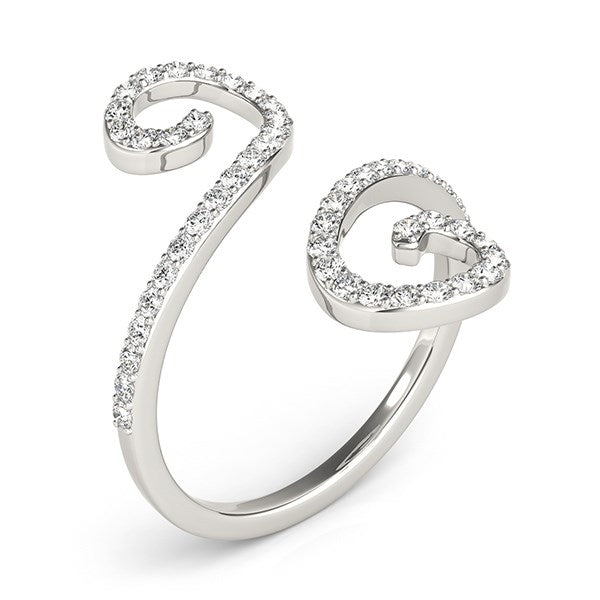 14K White Gold Diamond Open Flourish Style Ring (1/2 ct. tw.)