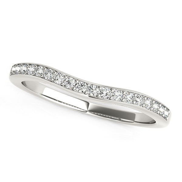 14K White Gold Curved Diamond Wedding Ring (1/4 ct. tw.)