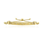 14K Yellow Gold Textured Bar Adjustable Lariat Bracelet