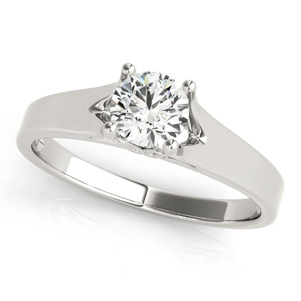 14K White Gold Round Prong Set Style Solitaire Diamond Engagement Ring (1/2 ct. tw.)