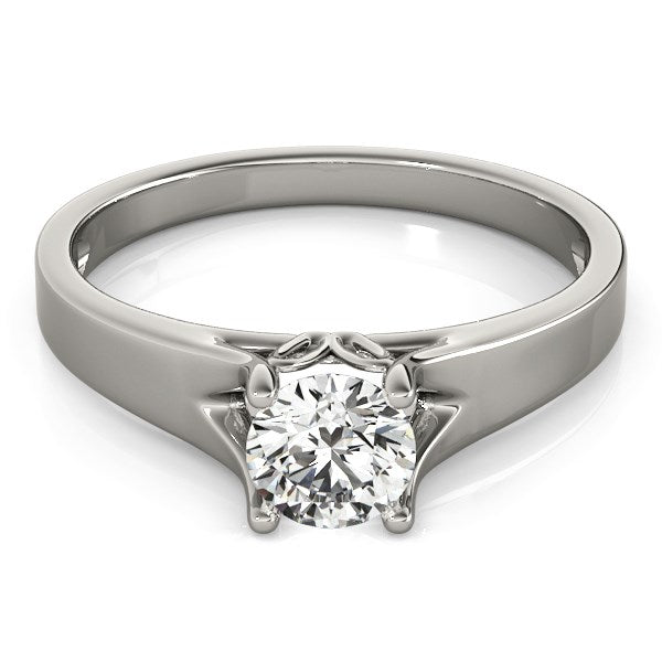 14K White Gold Round Prong Set Style Solitaire Diamond Engagement Ring (1/2 ct. tw.)