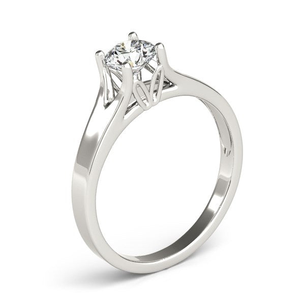 14K White Gold Round Prong Set Style Solitaire Diamond Engagement Ring (1/2 ct. tw.)