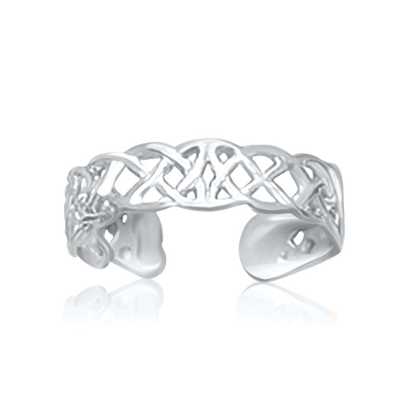 14K White Gold Toe Ring in a Celtic Knot Style