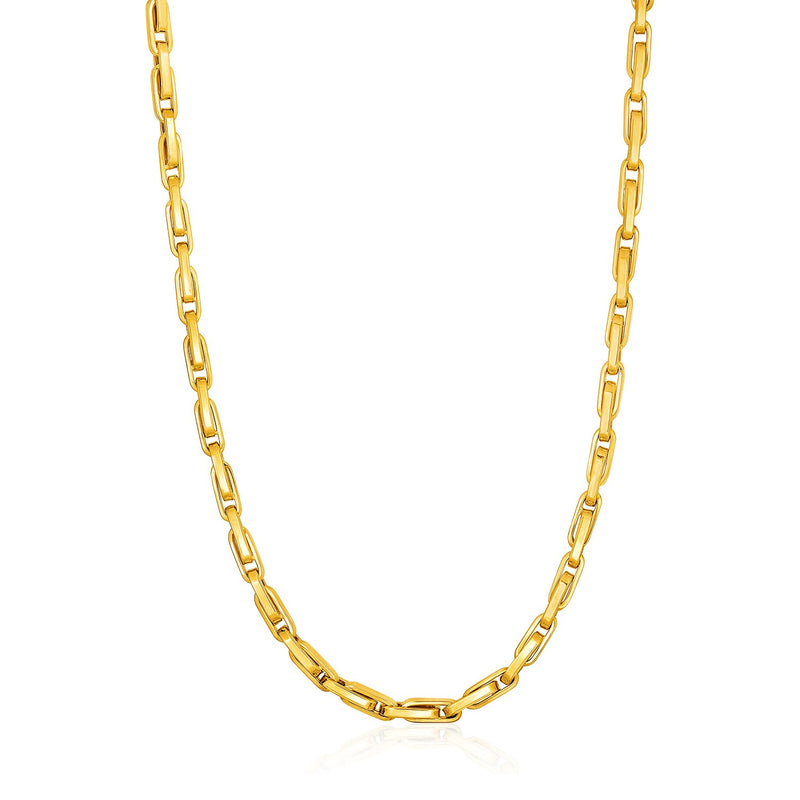 Necklace with Long Oval Links in 14K Yellow Gold