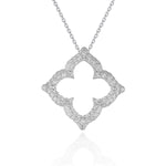 14K White Gold Diamond Cut-out Flower Pendant (1/3 ct. tw.)