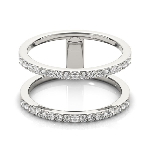 14K White Gold Dual Band Design Ring with Diamonds (1/3 ct. tw.)