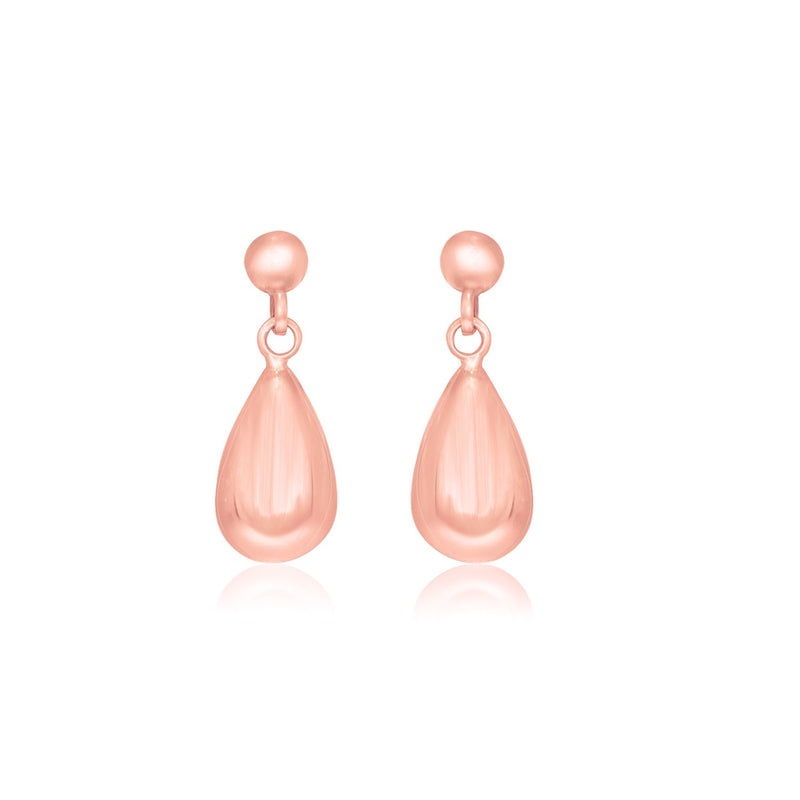 14K Rose Gold Teardrop Style Earrings