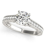 14K White Gold Trellis Antique Style Round Diamond Engagement Ring (1 1/4 ct. tw.)