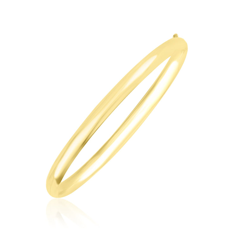 10K Yellow Gold Dome Style Shiny Bangle