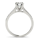 14K White Gold Round Single Row Scalloped Set Diamond Engagement Ring (1 1/8 ct. tw.)