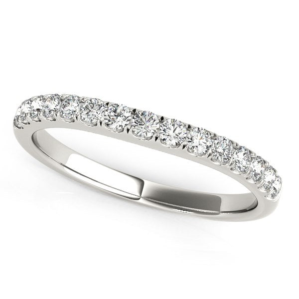 14K White Gold Pave Set Style Diamond Wedding Band (1/4 ct. tw.)