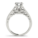 14K White Gold Antique Style Solitaire Round Diamond Engagement Ring (1 ct. tw.)