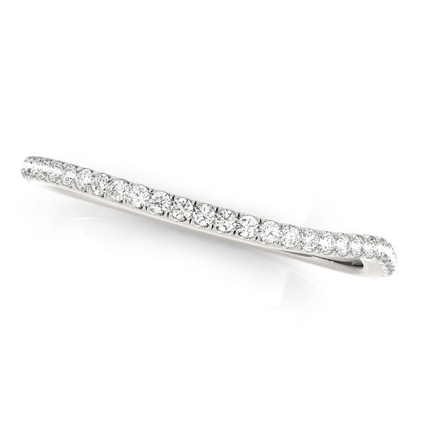 14K White Gold Slim Curved Diamond Wedding Ring (1/10 ct. tw.)