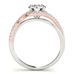 14K White And Rose Gold Bypass Split Band Round Diamond Engagement Ring (1 1/8 ct. tw.)