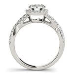 14K White Gold Round Entwined Split Shank Diamond Engagement Ring (1 1/2 ct. tw.)