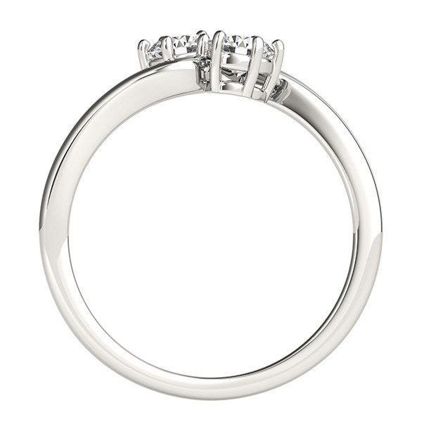 Solitaire Two Stone Diamond Ring in 14K White Gold (1/2 ct. tw.)