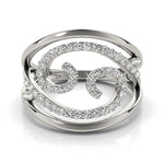 Swirl Design Diamond Ring in 14K White Gold (1/2 ct. tw.)