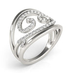 Swirl Design Diamond Ring in 14K White Gold (1/2 ct. tw.)