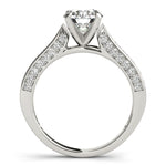 14K White Gold Round Cathedral Diamond Engagement Ring (1 1/2 ct. tw.)