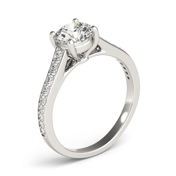 14K White Gold Graduated Single Row Round Diamond Engagement Ring (1 1/3 ct. tw.)