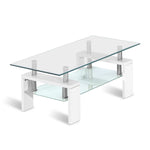 2 Tier Coffee Table Glass Stainless Steel - Pay 50% deposit & we deliver