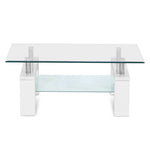 2 Tier Coffee Table Glass Stainless Steel - Pay 50% deposit & we deliver