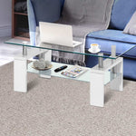 2 Tier Coffee Table Glass Stainless Steel - Pay 50% deposit & we deliver