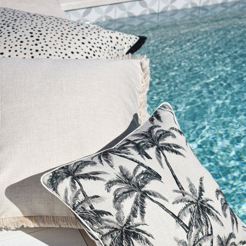 Cushion Cover-Coastal Fringe Natural-Solid Natural-60cm x 60cm