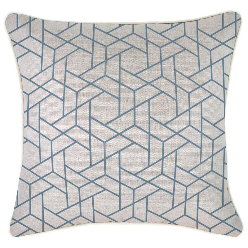 Cushion Cover-With Piping-Milan Blue-45cm x 45cm