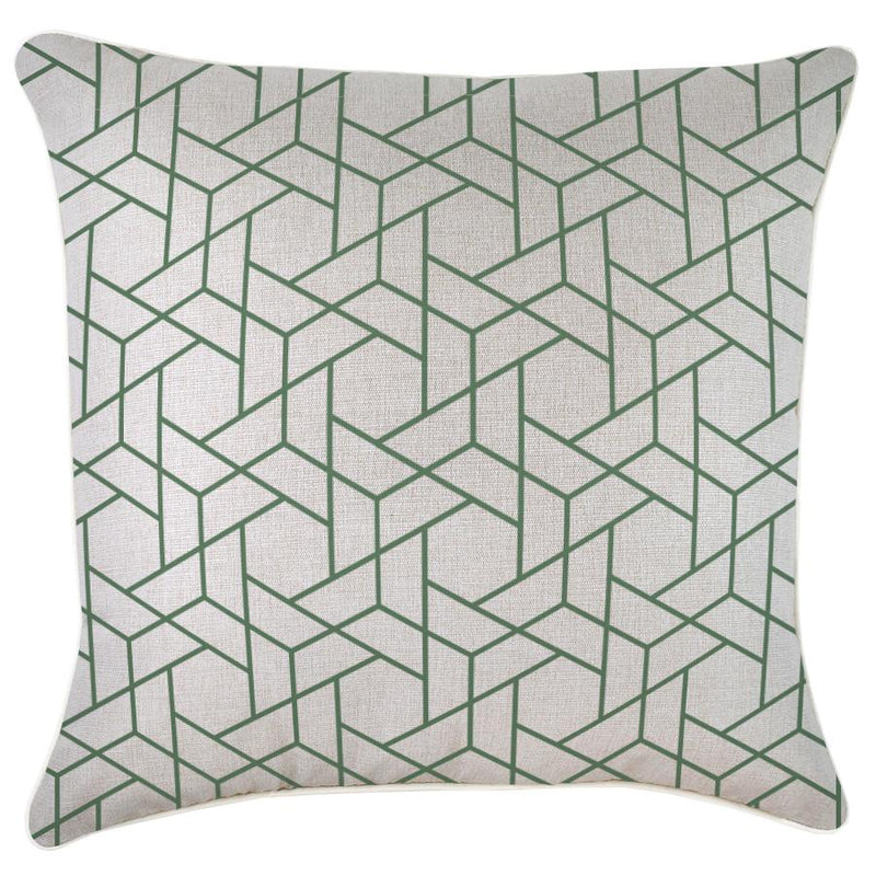 Cushion Cover-With Piping-Milan Green-60cm x 60cm