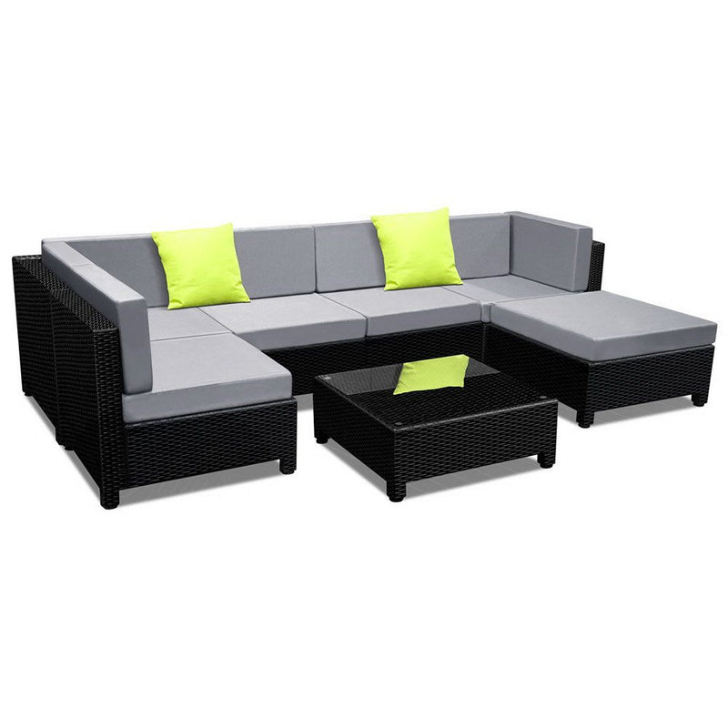 7PC Sofa Set Outdoor Furniture Lounge Setting Wicker Couches