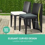 Gardeon 3 Piece PE Wicker Outdoor Table and Chair Set