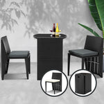 Gardeon 3 Piece PE Wicker Outdoor Table and Chair Set