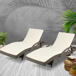 Gardeon Outdoor Sun Lounge Chair with Cushion- Grey