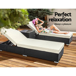 Outdoor Sun Lounge Wicker Lounger Setting