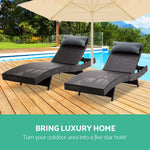 Gardeon Set of 2 Outdoor Wicker Sun Lounges