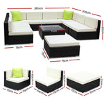 10PC Sofa Set with Storage Cover - Pay 50% deposit & we deliver