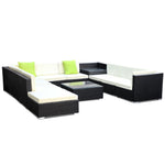 11PC Sofa with Storage Cover Wicker - Pay 50% & we deliver