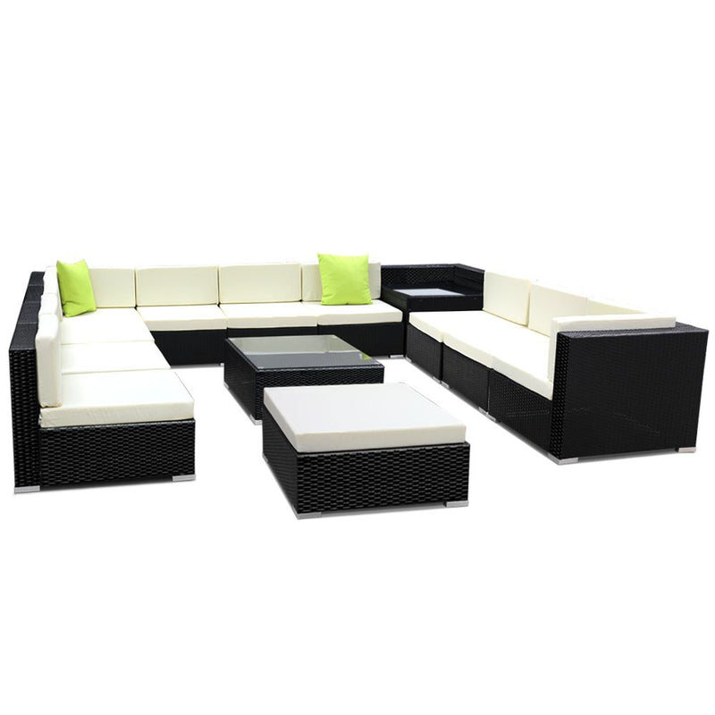 13PC Sofa Set with Storage Cover Wicker - Pay 50% deposit & we deliver