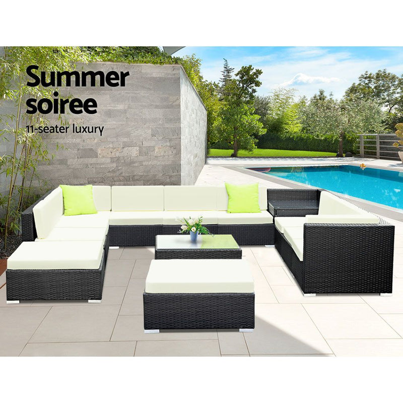 13PC Sofa Set with Storage Cover Wicker - Pay 50% deposit & we deliver