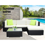 7PC Sofa Set with Storage Cover Outdoor Wicker